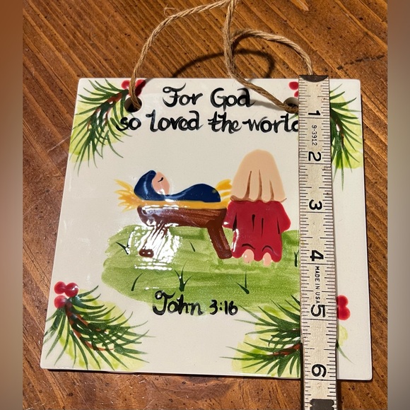 Art of the Spirit Hand-Painted Nativity Tile Christmas Religious Bible Holiday - Picture 8 of 8